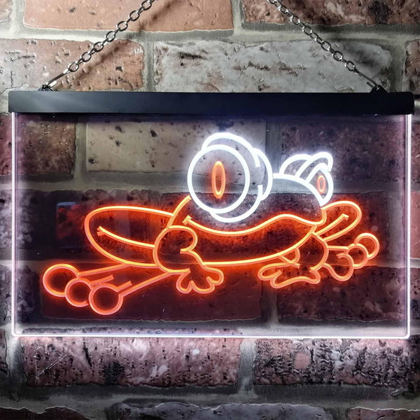 ADVPRO Frog Beer Bar Pub Kid Man Cave Room Dual Color LED Neon Sign st6-i0543 - White & Orange
