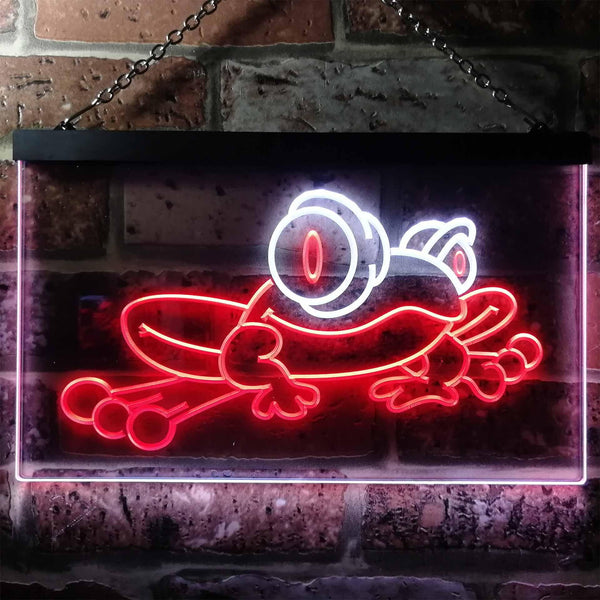 ADVPRO Frog Beer Bar Pub Kid Man Cave Room Dual Color LED Neon Sign st6-i0543 - White & Red