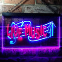 ADVPRO Live Music Bar Pub Club Illuminated Dual Color LED Neon Sign st6-i0546 - Blue & Red