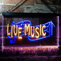 ADVPRO Live Music Bar Pub Club Illuminated Dual Color LED Neon Sign st6-i0546 - Blue & Yellow