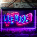 ADVPRO Live Music Bar Pub Club Illuminated Dual Color LED Neon Sign st6-i0546 - Red & Blue