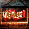 ADVPRO Live Music Bar Pub Club Illuminated Dual Color LED Neon Sign st6-i0546 - Red & Yellow