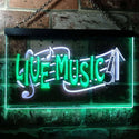 ADVPRO Live Music Bar Pub Club Illuminated Dual Color LED Neon Sign st6-i0546 - White & Green