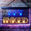 ADVPRO Get Inked Tattoo Piercing Dual Color LED Neon Sign st6-i0548 - Blue & Yellow