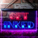 ADVPRO Get Inked Tattoo Piercing Dual Color LED Neon Sign st6-i0548 - Red & Blue