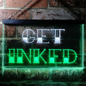 ADVPRO Get Inked Tattoo Piercing Dual Color LED Neon Sign st6-i0548 - White & Green