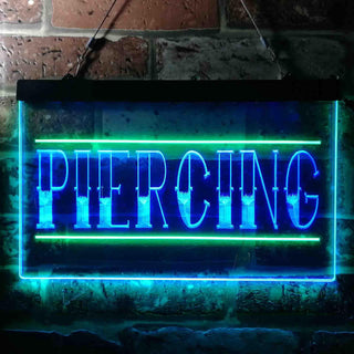 ADVPRO Piercing Shop Illuminated Dual Color LED Neon Sign st6-i0549 - Green & Blue