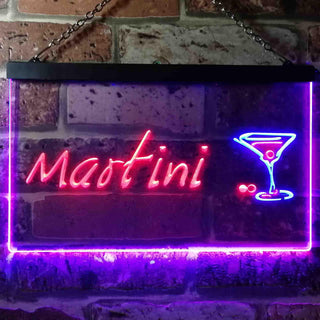 ADVPRO Martini Club Wine Bar Illuminated Dual Color LED Neon Sign st6-i0551 - Blue & Red