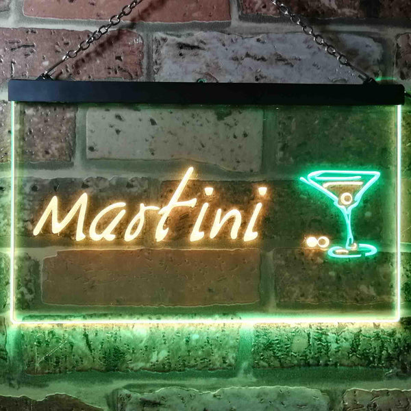 ADVPRO Martini Club Wine Bar Illuminated Dual Color LED Neon Sign st6-i0551 - Green & Yellow