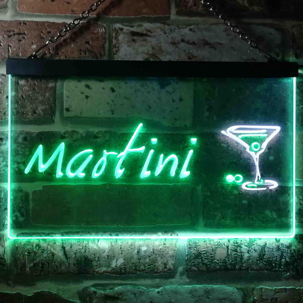 ADVPRO Martini Club Wine Bar Illuminated Dual Color LED Neon Sign st6-i0551 - White & Green