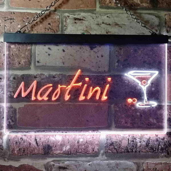 ADVPRO Martini Club Wine Bar Illuminated Dual Color LED Neon Sign st6-i0551 - White & Orange