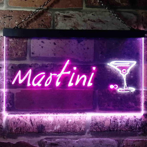 ADVPRO Martini Club Wine Bar Illuminated Dual Color LED Neon Sign st6-i0551 - White & Purple