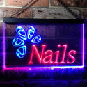 ADVPRO Nails Art Beauty Salon Woman Room Dual Color LED Neon Sign st6-i0553 - Blue & Red