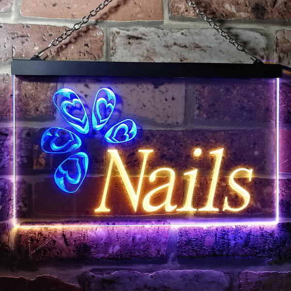 ADVPRO Nails Art Beauty Salon Woman Room Dual Color LED Neon Sign st6-i0553 - Blue & Yellow