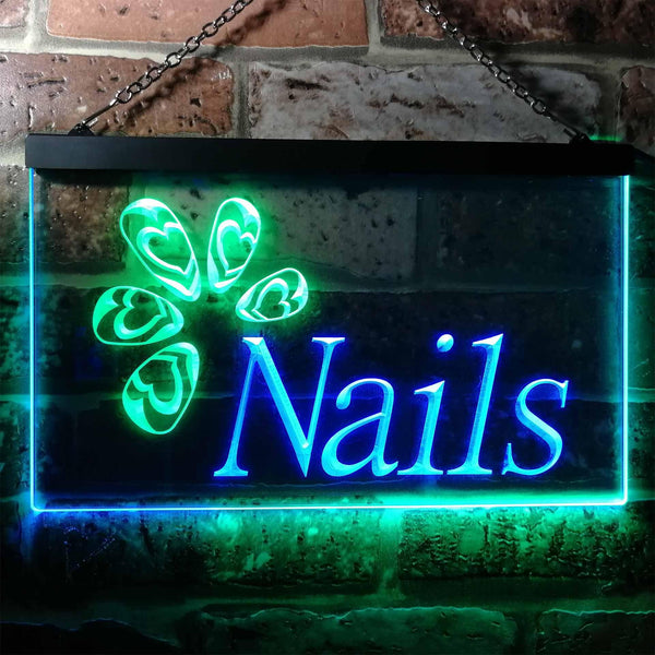 ADVPRO Nails Art Beauty Salon Woman Room Dual Color LED Neon Sign st6-i0553 - Green & Blue