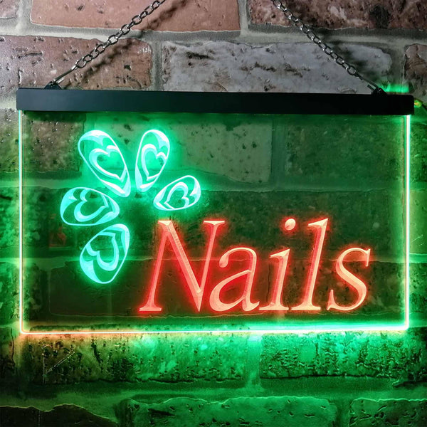 ADVPRO Nails Art Beauty Salon Woman Room Dual Color LED Neon Sign st6-i0553 - Green & Red