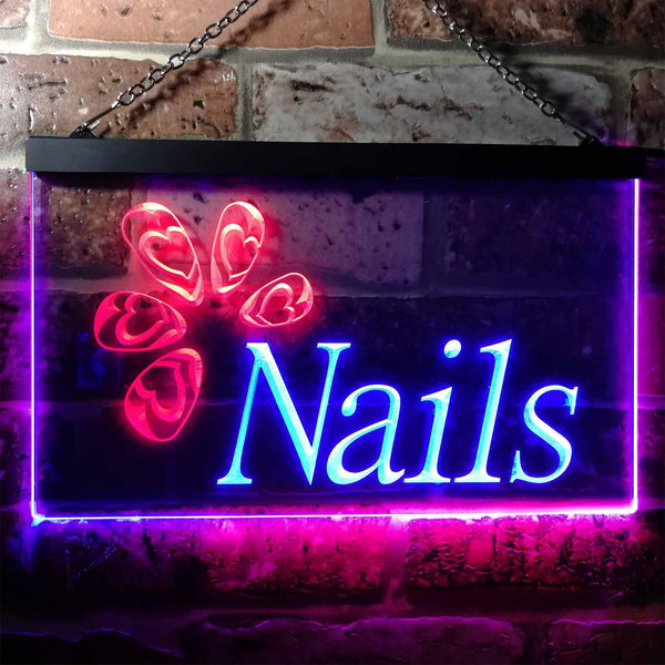 ADVPRO Nails Art Beauty Salon Woman Room Dual Color LED Neon Sign st6-i0553 - Red & Blue