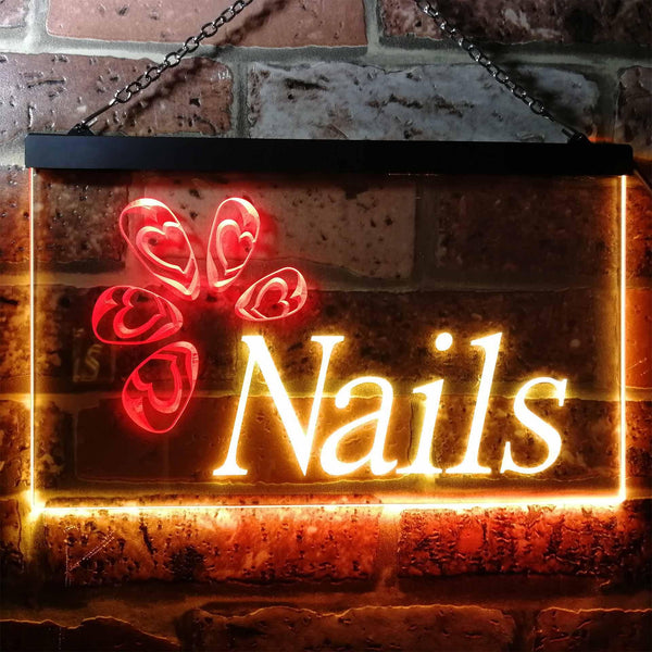 ADVPRO Nails Art Beauty Salon Woman Room Dual Color LED Neon Sign st6-i0553 - Red & Yellow
