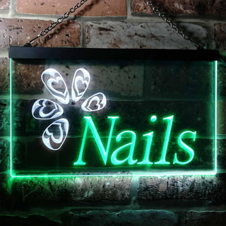 ADVPRO Nails Art Beauty Salon Woman Room Dual Color LED Neon Sign st6-i0553 - White & Green