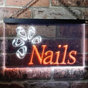 ADVPRO Nails Art Beauty Salon Woman Room Dual Color LED Neon Sign st6-i0553 - White & Orange