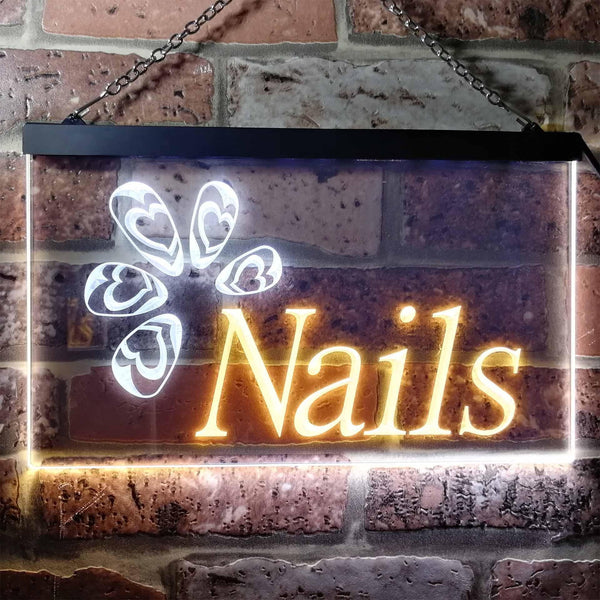 ADVPRO Nails Art Beauty Salon Woman Room Dual Color LED Neon Sign st6-i0553 - White & Yellow