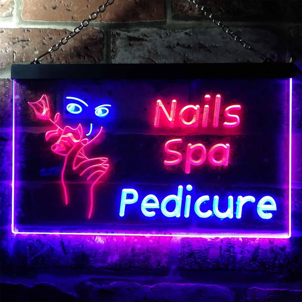 ADVPRO Nail Spa Pedicure Illuminated Dual Color LED Neon Sign st6-i0554 - Blue & Red