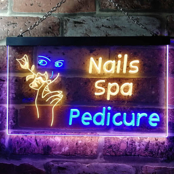 ADVPRO Nail Spa Pedicure Illuminated Dual Color LED Neon Sign st6-i0554 - Blue & Yellow