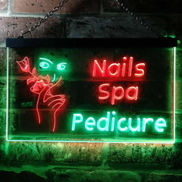ADVPRO Nail Spa Pedicure Illuminated Dual Color LED Neon Sign st6-i0554 - Green & Red