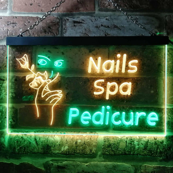 ADVPRO Nail Spa Pedicure Illuminated Dual Color LED Neon Sign st6-i0554 - Green & Yellow