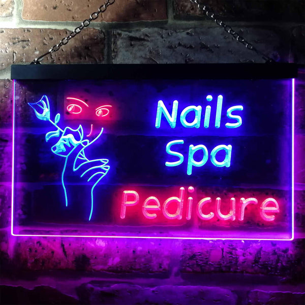 ADVPRO Nail Spa Pedicure Illuminated Dual Color LED Neon Sign st6-i0554 - Red & Blue