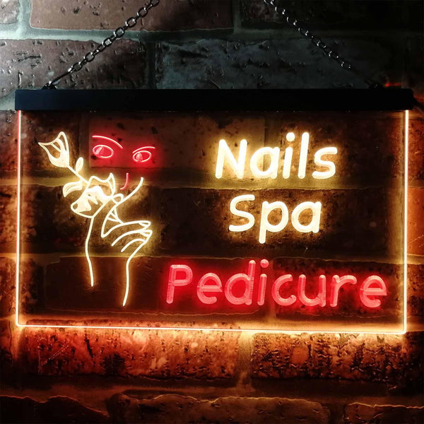 ADVPRO Nail Spa Pedicure Illuminated Dual Color LED Neon Sign st6-i0554 - Red & Yellow