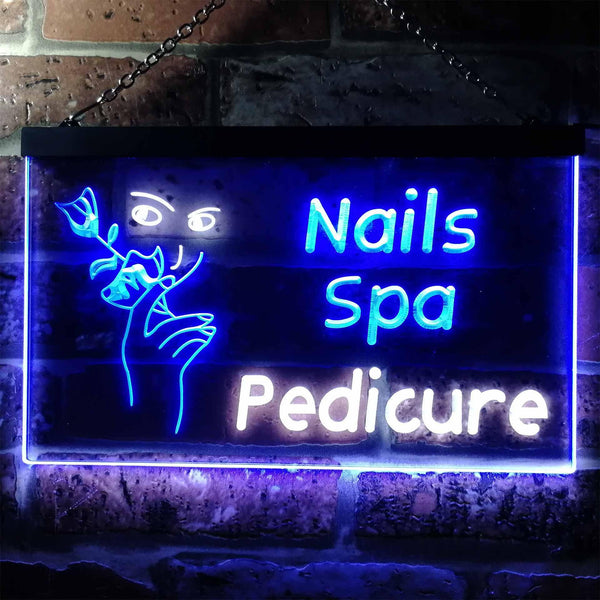 ADVPRO Nail Spa Pedicure Illuminated Dual Color LED Neon Sign st6-i0554 - White & Blue