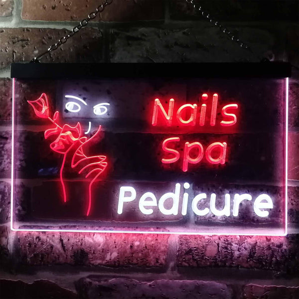 ADVPRO Nail Spa Pedicure Illuminated Dual Color LED Neon Sign st6-i0554 - White & Red
