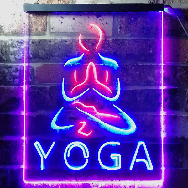 ADVPRO Hot Yoga  Dual Color LED Neon Sign st6-i0557 - Blue & Red