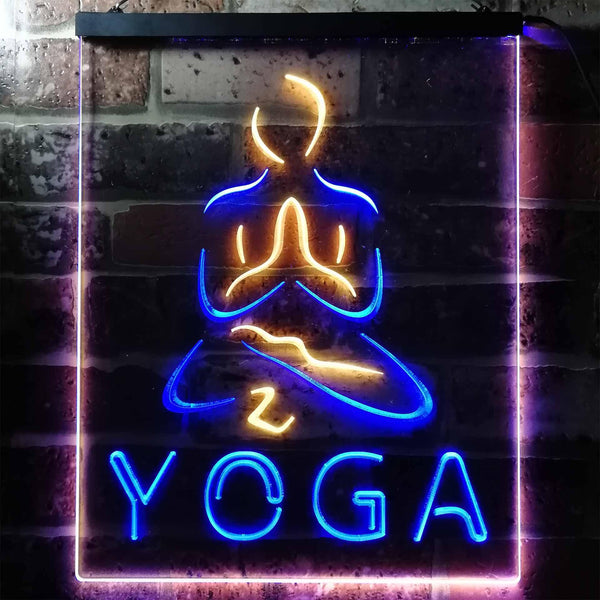 ADVPRO Hot Yoga  Dual Color LED Neon Sign st6-i0557 - Blue & Yellow