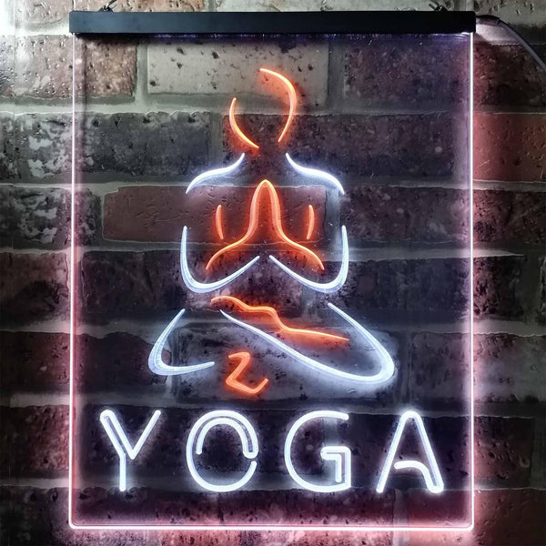 ADVPRO Hot Yoga  Dual Color LED Neon Sign st6-i0557 - White & Orange
