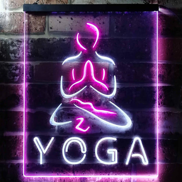 ADVPRO Hot Yoga  Dual Color LED Neon Sign st6-i0557 - White & Purple