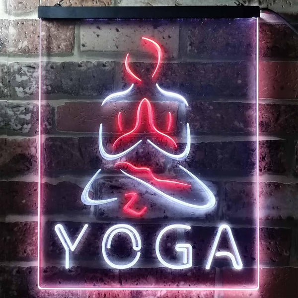 ADVPRO Hot Yoga  Dual Color LED Neon Sign st6-i0557 - White & Red