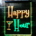 ADVPRO Happy Hour Cocktails Bar  Dual Color LED Neon Sign st6-i0558 - Green & Yellow