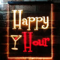 ADVPRO Happy Hour Cocktails Bar  Dual Color LED Neon Sign st6-i0558 - Red & Yellow