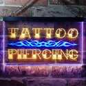ADVPRO Tattoo Piercing Illuminated Dual Color LED Neon Sign st6-i0559 - Blue & Yellow