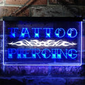 ADVPRO Tattoo Piercing Illuminated Dual Color LED Neon Sign st6-i0559 - White & Blue