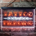 ADVPRO Tattoo Piercing Illuminated Dual Color LED Neon Sign st6-i0559 - White & Orange