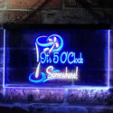 ADVPRO It's 5 O'clock Somewhere Bar Illuminated Dual Color LED Neon Sign st6-i0560 - White & Blue