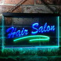 ADVPRO Hair Salon Cut Display Open Dual Color LED Neon Sign st6-i0561 - Green & Blue