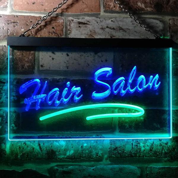 ADVPRO Hair Salon Cut Display Open Dual Color LED Neon Sign st6-i0561 - Green & Blue