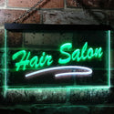 ADVPRO Hair Salon Cut Display Open Dual Color LED Neon Sign st6-i0561 - White & Green