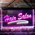 ADVPRO Hair Salon Cut Display Open Dual Color LED Neon Sign st6-i0561 - White & Purple