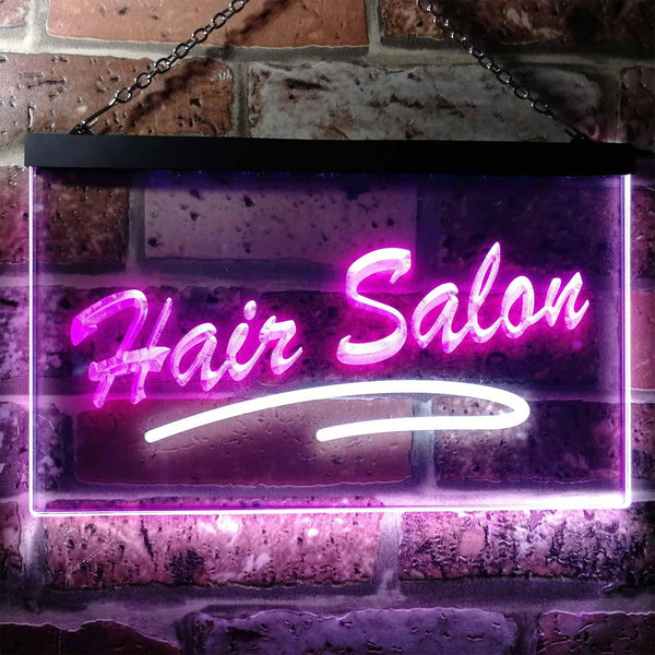 ADVPRO Hair Salon Cut Display Open Dual Color LED Neon Sign st6-i0561 - White & Purple