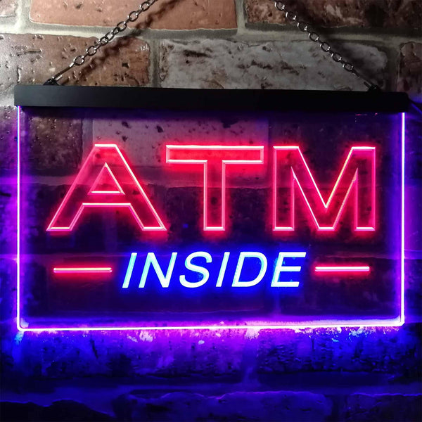 ADVPRO ATM Inside Open Shop Lure Dual Color LED Neon Sign st6-i0565 - Blue & Red